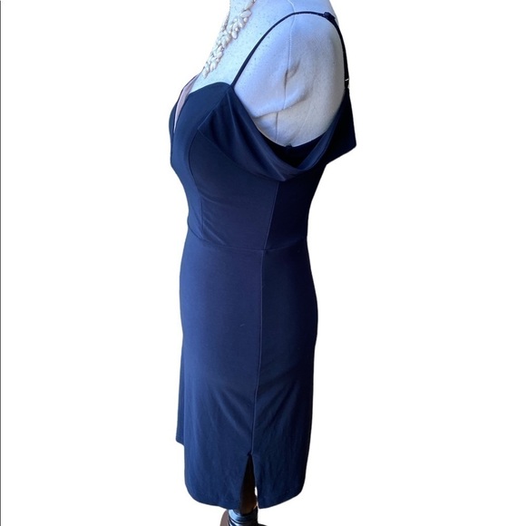 City Studios Womens Trendy Black Cold-Shoulder Spaghetti Straps Dress Jr. Size 7 - Picture 5 of 14